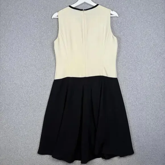 Vintage Lauren Ralph Lauren Women's Size 8 Cream Black Colorblock A Line Dress - Picture 6 of 7